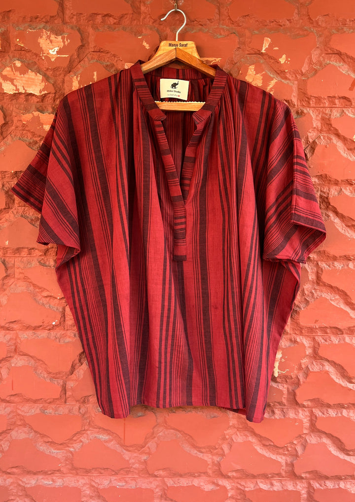 Sunday Shirt - Maroon Stripes