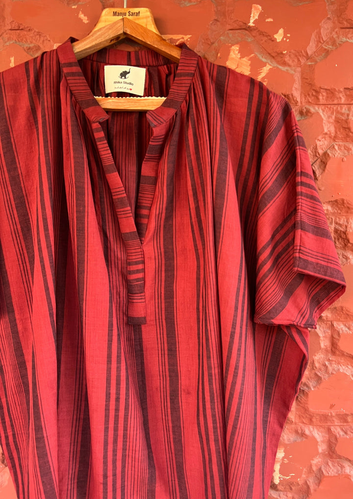 Sunday Shirt - Maroon Stripes