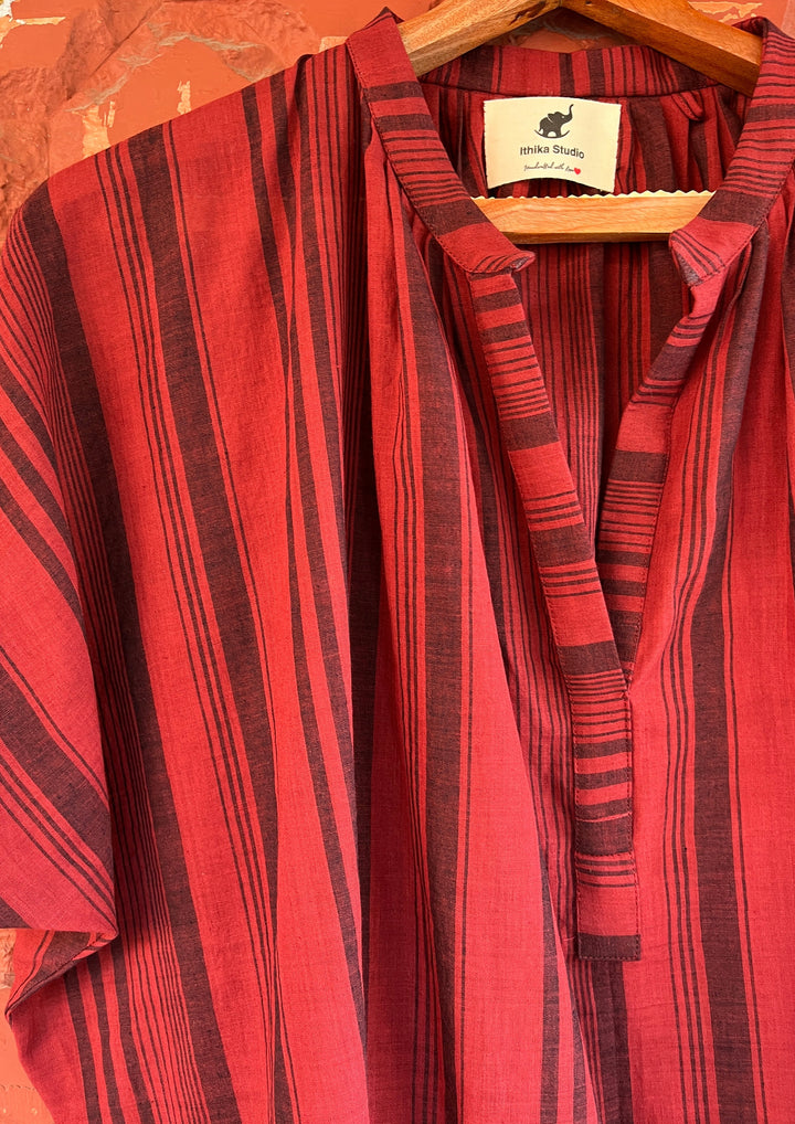 Sunday Shirt - Maroon Stripes