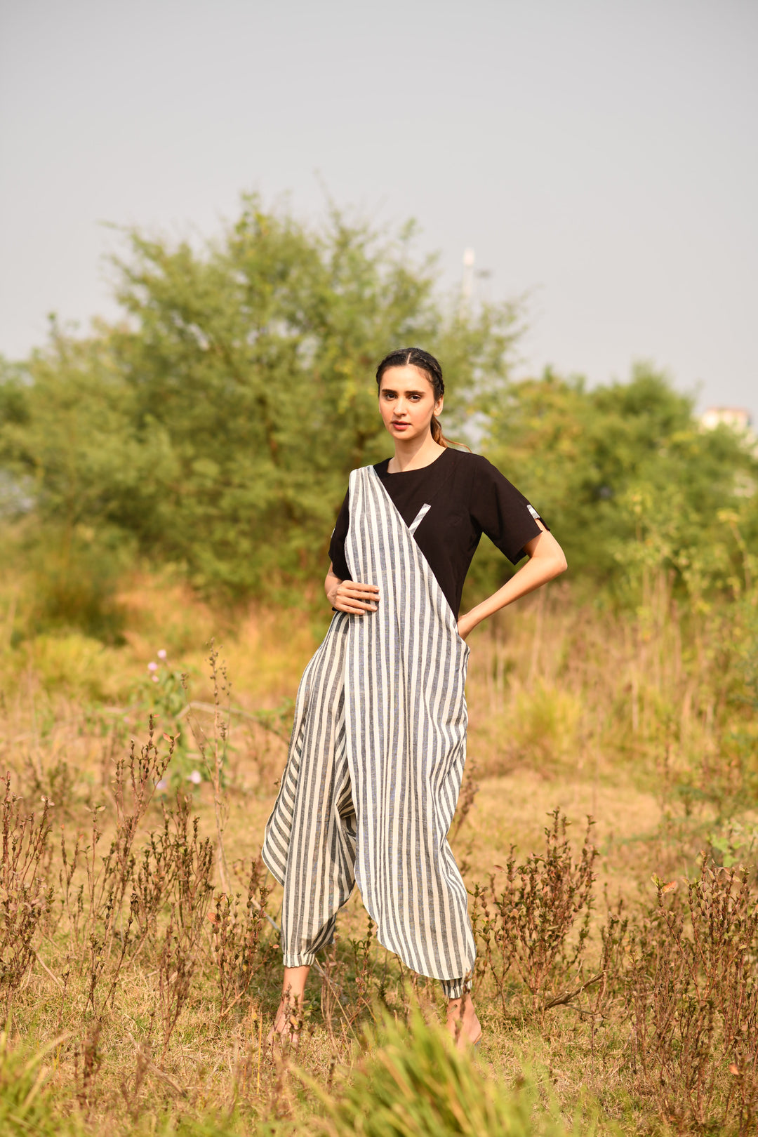 Grey Stripes Organic Kala Cotton Co-ord Set