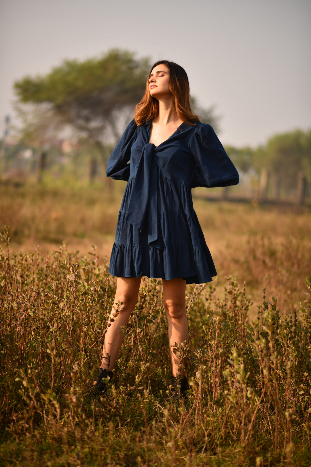 Indigo Natural Dyed Organic Kala Cotton Dress