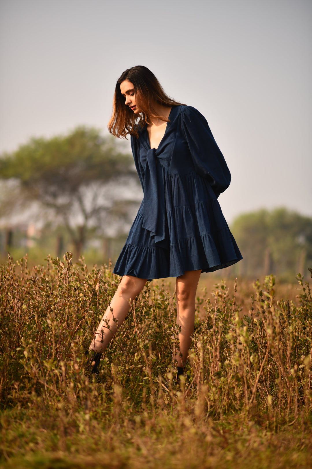 Indigo Natural Dyed Organic Kala Cotton Dress