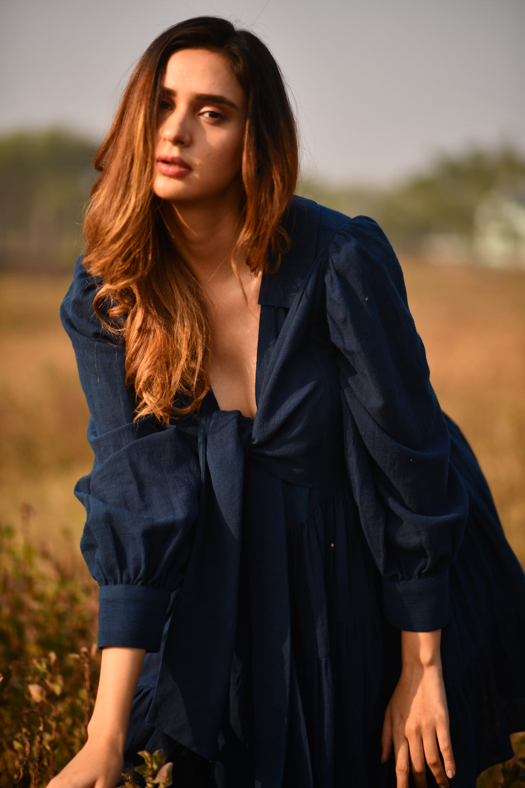 Indigo Natural Dyed Organic Kala Cotton Dress